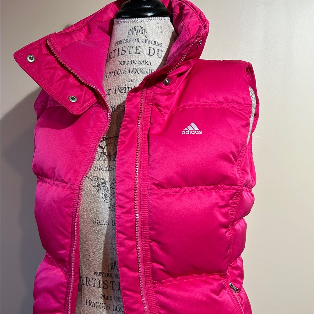 Adidas Hot Pink Down Filled Puffer Vest (size small)